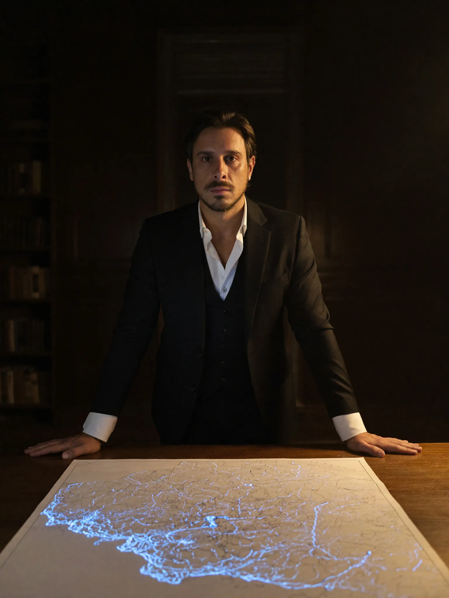 Alessandro Pedrazzoli — al tavolo, con la mappa del mercato davanti