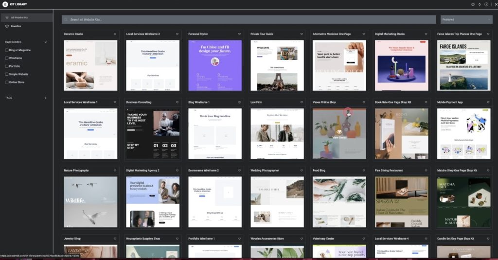 Elementor templates kit