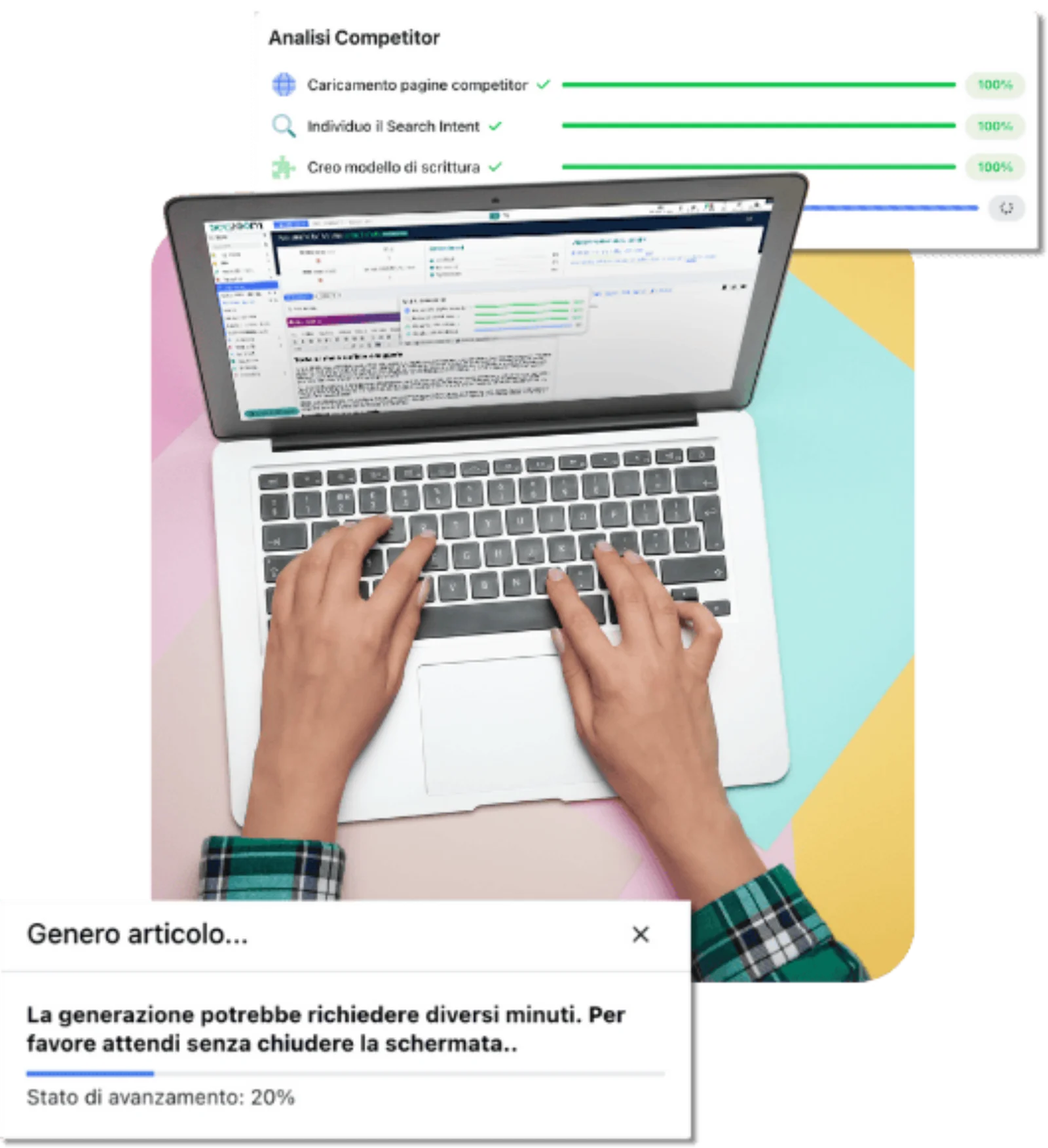 Screenshot interfaccia SEOZoom con report keyword research