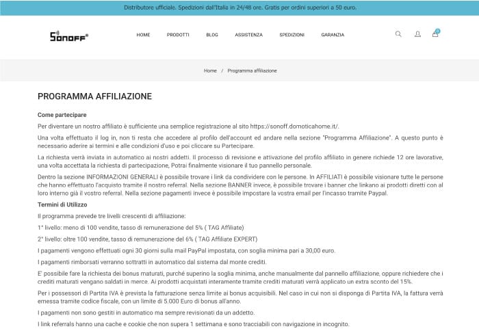 Sonoff affiliazione