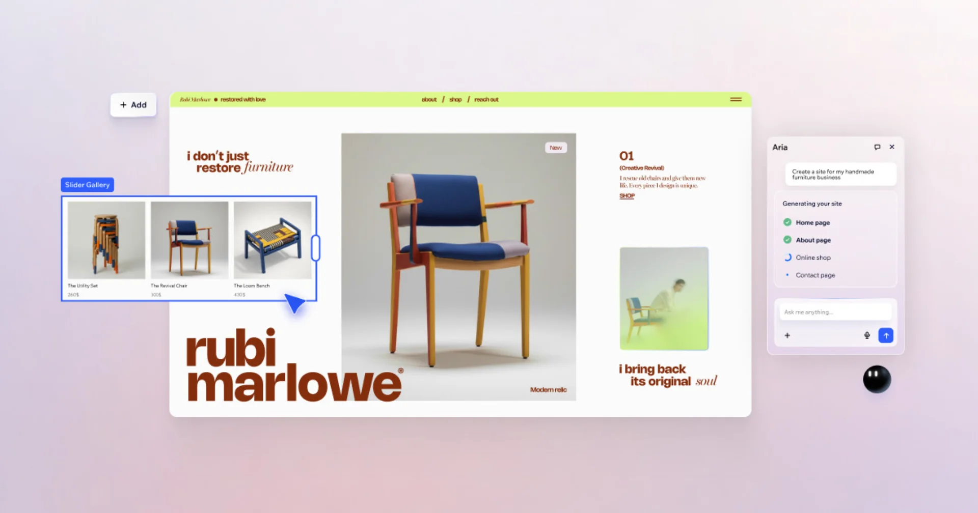 Screenshot Wix website builder: l'editor drag-and-drop per creare siti web senza codice